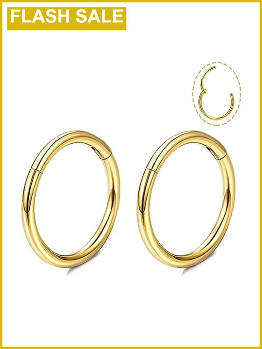 Small Gold Plated Hoop Earrings, Lightweight Hypoallergenic Stainless Steel